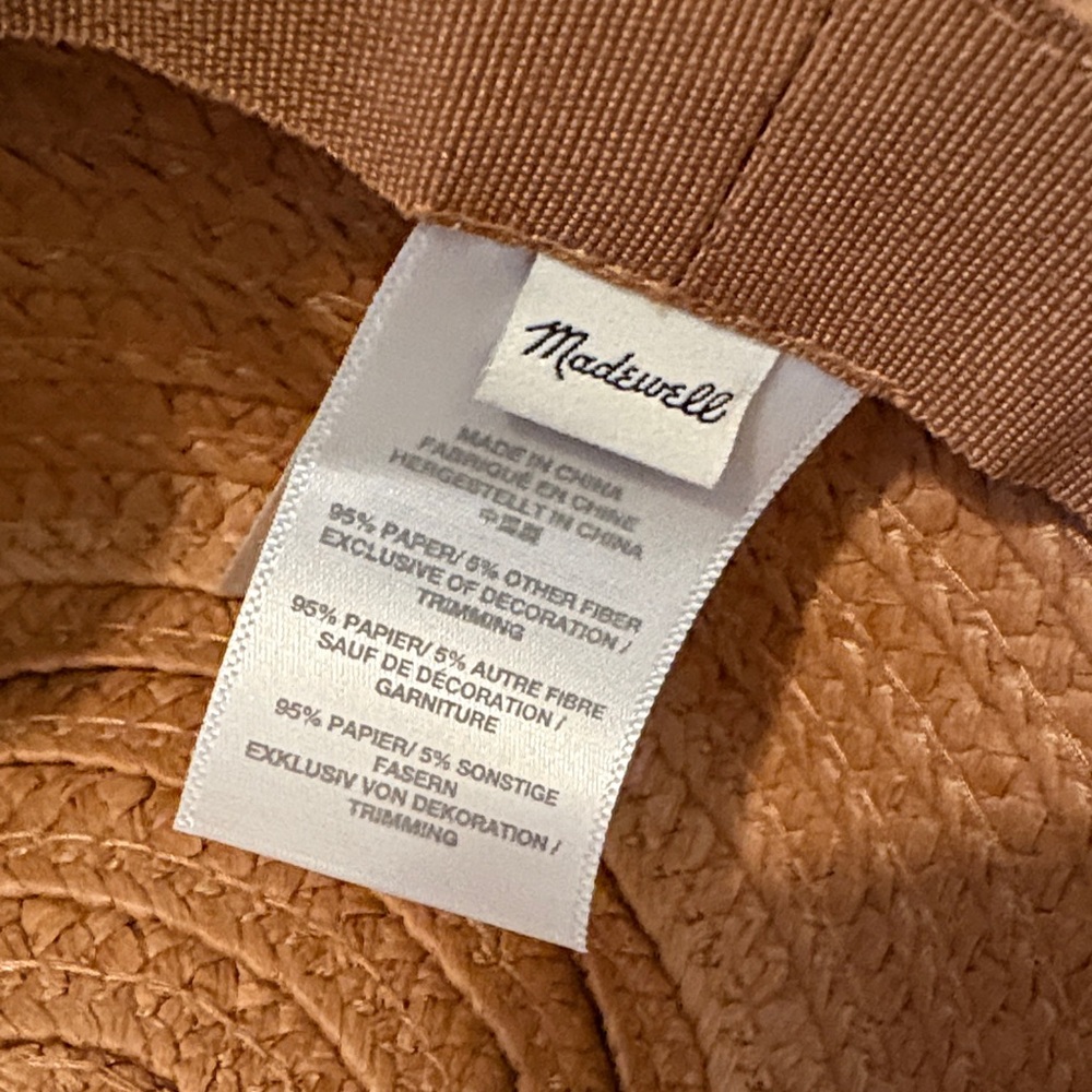Madewell Wide Brim Straw Sun Hat - Brown - Picture 3 of 3